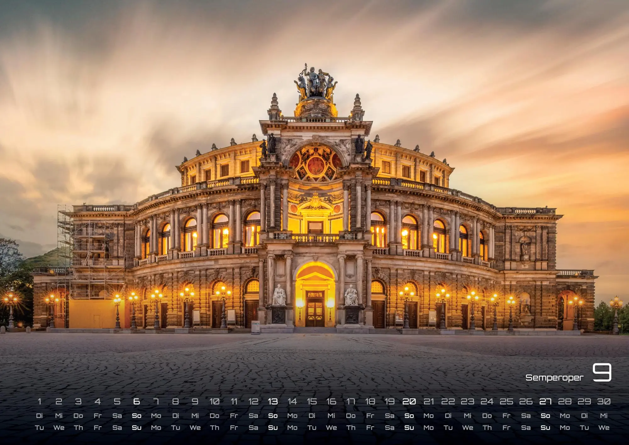 Dresden - magisches Elbflorenz - 2026 - Kalender DIN A2 (extragroß: ca. 60 cm x 42 cm)