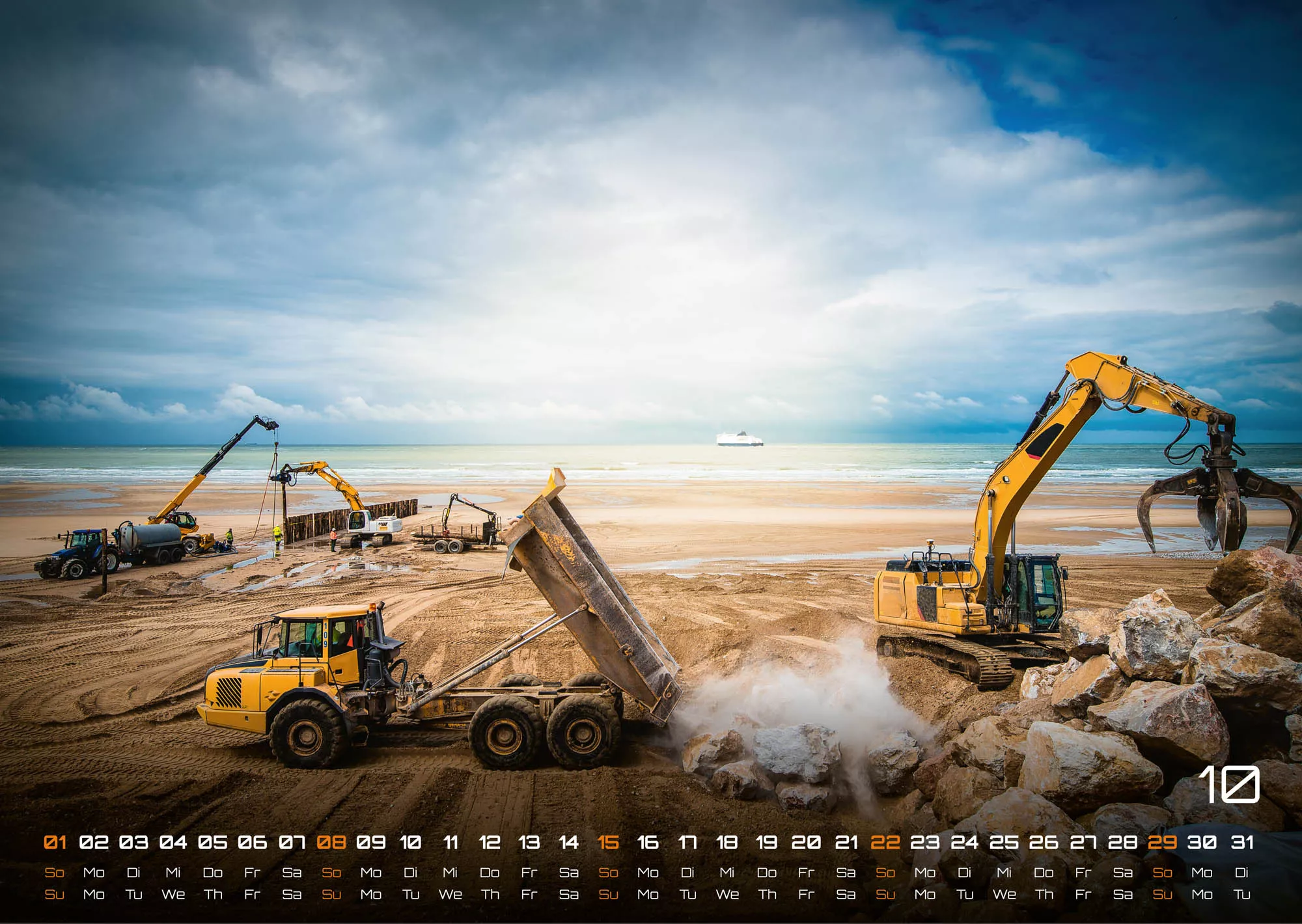 Baumaschinen - gigantische Bauhelfer - 2023 - Kalender