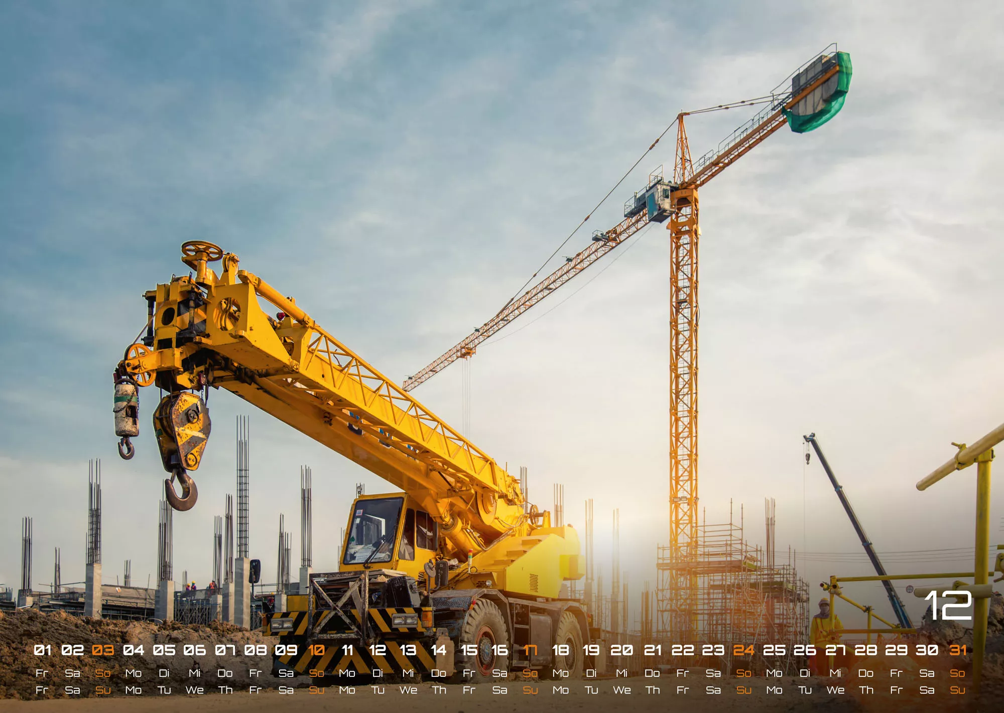 Baumaschinen - gigantische Bauhelfer - 2023 - Kalender